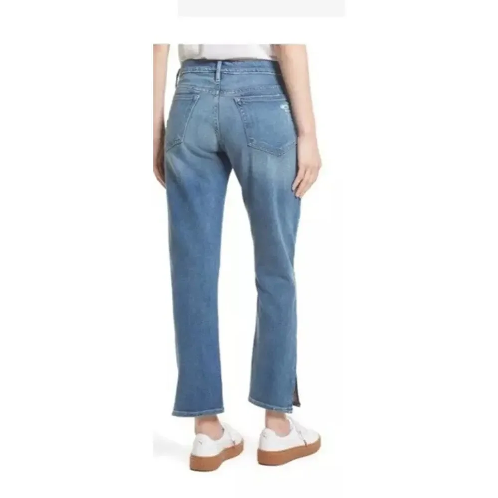 Frame “Le Boy” Cropped Boyfriend Jeans Zip Ankle Lightly Distressed – Size 27 - Picture 5 of 8